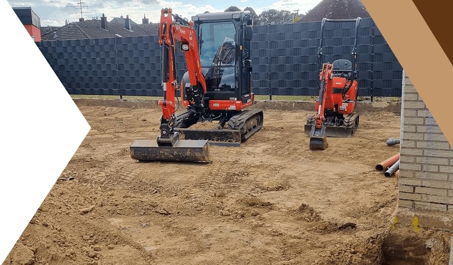 Baugeräte auf einer Baustelle